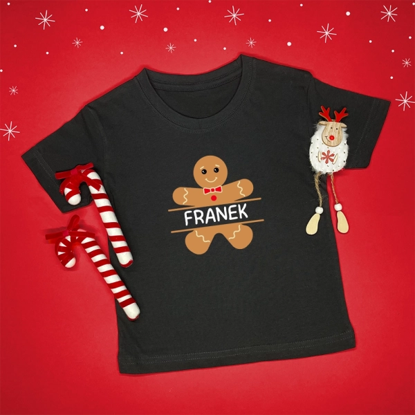 Czarna-koszulka-dziecięca-boże-narodzenie-personalizowane-ciasteczko.webp