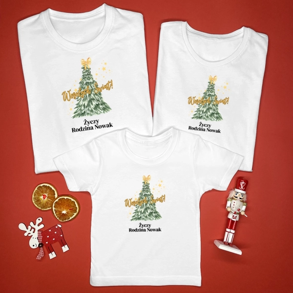 Białe-koszulki-komplet-boże-narodzenie-choinka.webp