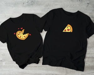 Matching koszulki dla par pizza