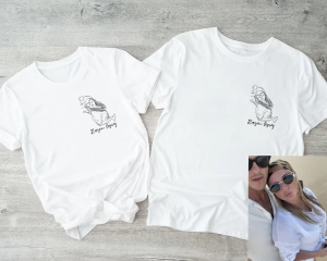 Matching koszulki dla par outline z Waszym zdjęciem