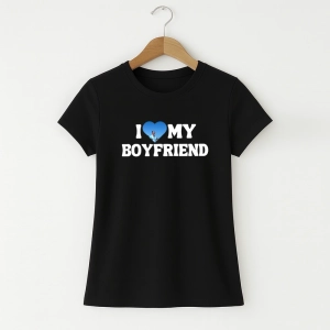 I love my boyfriend damska koszulka ze zdjęciem