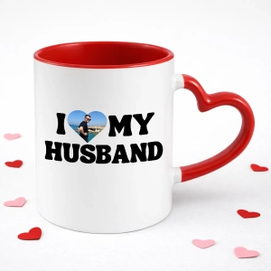 Kubek serce I LOVE MY HUSBAND ze zdjęciem