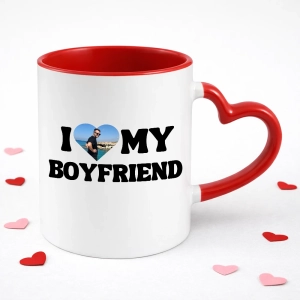 Kubek serce I LOVE MY BOYFRIEND ze zdjęciem