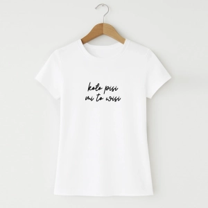 Damska koszulka z nadrukiem koło pisi mi to wisi