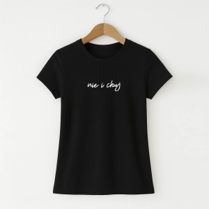Damska koszulka z nadrukiem nie i ch*j