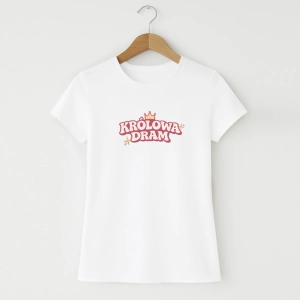 Damska koszulka z nadrukiem królowa dram retro 