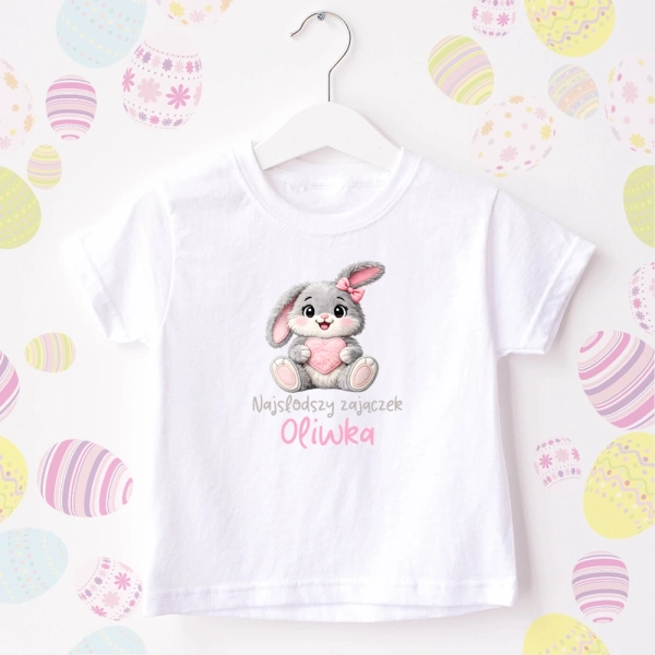 Biała-koszulka-dziecięca-wielkanoc-najslodszy-zajaczek-serce.webp