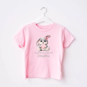 Rozowa-koszulka-dziecięca-najslodszy-zajaczek-serce.webp