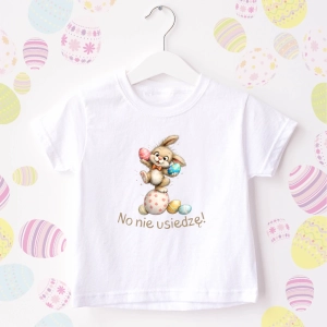 Biała-koszulka-dziecięca-wielkanoc-no-nie-usiedze.webp