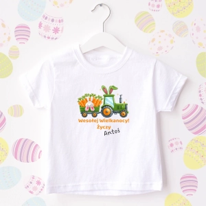 Wielkanocny traktor personalizowana koszulka lub body dla dziecka