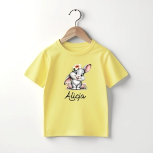 Zolta-koszulka-dziecieca-zajaczek-kwiat-imiepng.webp