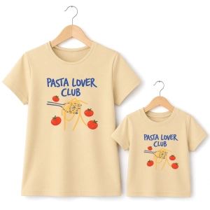 Pasta  lover club komplet takich samych koszulek dla mamy i dziecka 