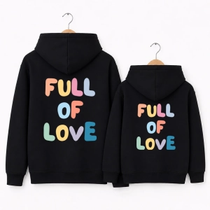 Komplet-bluz-z-kapturem-tyl-mama-dziecko-czarne-full-of-love.webp