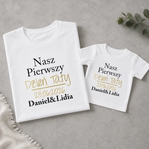 Nasz pierwszy Dzień Taty 2 komplet koszulek lub body z imieniem