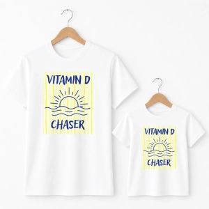 VITAMIN D CHASER komplet koszulek tata i dziecko