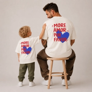 MORE AMOR POR FAVOR komplet koszulek tata i dziecko