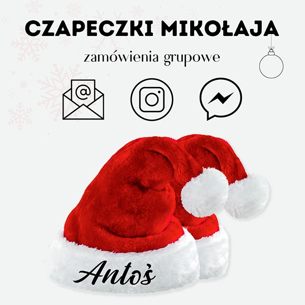 Czapki Mikołaja zamówienia grupowe